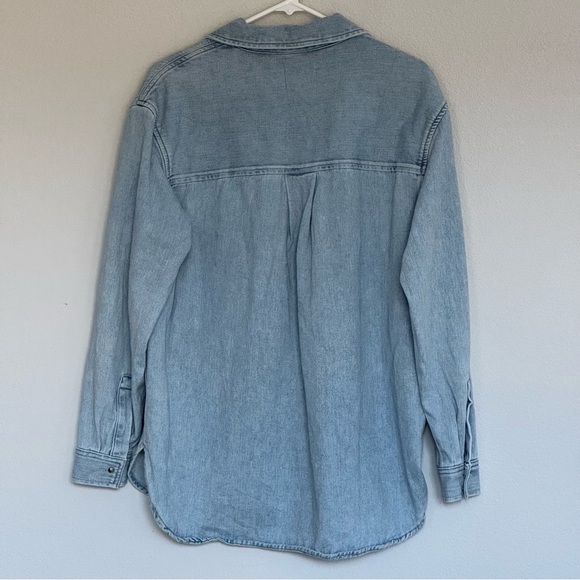 Sezane Sandrine Shirt Size 42 US 10 Snow Blue denim  Button Up Shacket - Picture 9 of 15